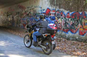 The grafittied tunnel at the Blue Ridge Parkway.